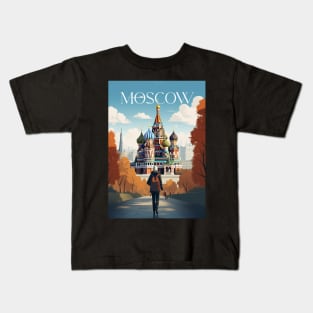 Affiche - Moscow - Russia -Saint Basil's Cathedral Kids T-Shirt